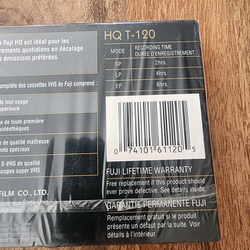 Fuji HQ 120 T-120 VHS 6 Hour High Quality Blank Video Tape Made USA New Sealed